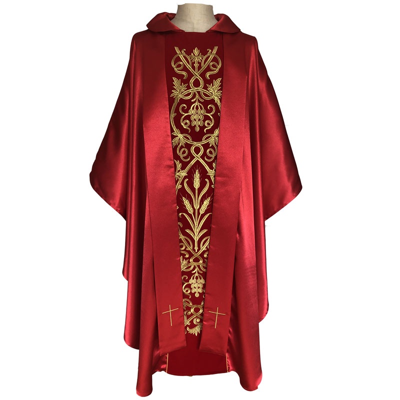 Red satin Chasuble