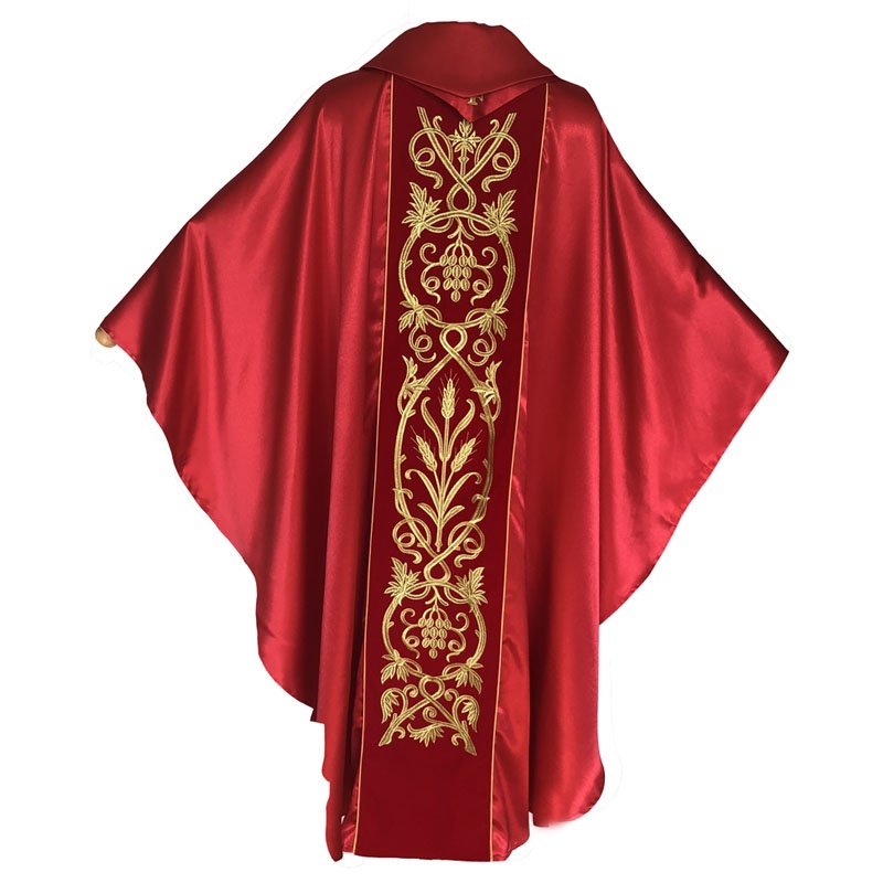 Red satin Chasuble
